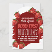 Strawberry Design, Berry eerste verjaardag uitnodi Kaart (Voorkant)