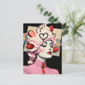 Strawberry Dessert Woman Collage Briefkaart (Staand voorkant)