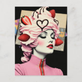 Strawberry Dessert Woman Collage Briefkaart (Voorkant)
