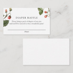 Strawberry Diaper Raffle Enclosure Card Informatiekaartje