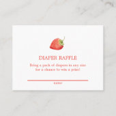 Strawberry Diaper Raffle Enclosure Kaart Shower Visitekaartje (Voorkant)