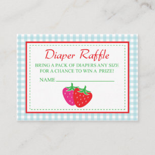 Strawberry Diaper Raffle Ticket Informatiekaartje