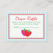 Strawberry Diaper Raffle Ticket Informatiekaartje (Voorkant)