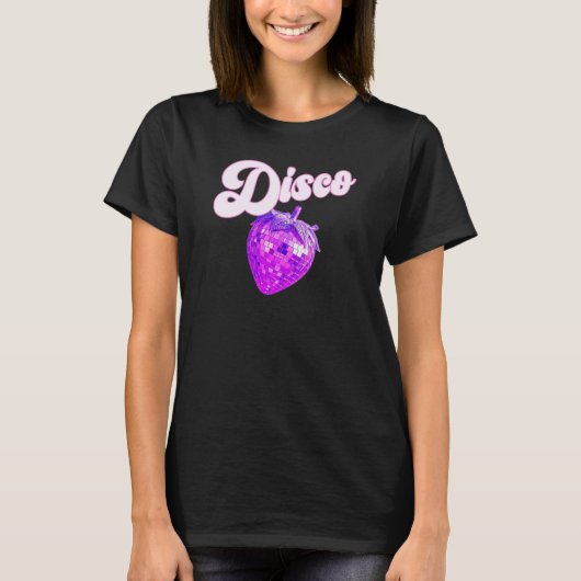 Strawberry disco ball retro t-shirt (Voorkant)