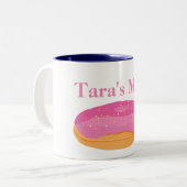 Strawberry Donuts Aangepaste naam Tweekleurige Koffiemok (Voorkant links)