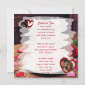 Strawberry Donuts, Champagne and Rose Valentine's  Feestdagenkaart (Achterkant)
