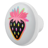 Strawberry Door Pull in Neon and Black Keramische Knop (Rechts)