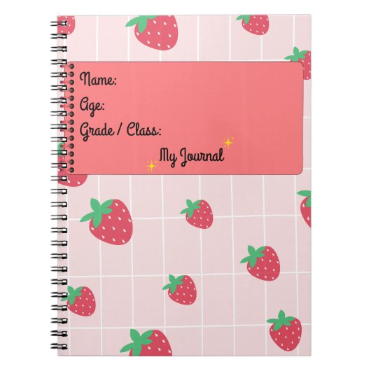 Strawberry Dreams - Esthetisch Dagboek Notitieboek (Voorkant)