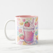 Strawberry Dreams Milkshake Tweekleurige Koffiemok (Links)
