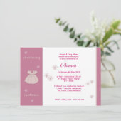 Strawberry Dress Christening Invitations Kaart (Staand voorkant)