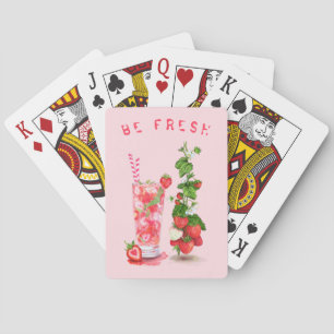 Strawberry Drink speelkaarten - aangepaste tekst