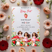 Strawberry eerste grillige meisjes verjaardagsfees kaart