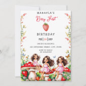 Strawberry eerste grillige meisjes verjaardagsfees kaart (Voorkant)