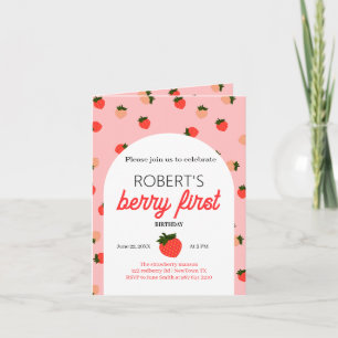 Strawberry eerste verjaardag gepersonaliseerde fot