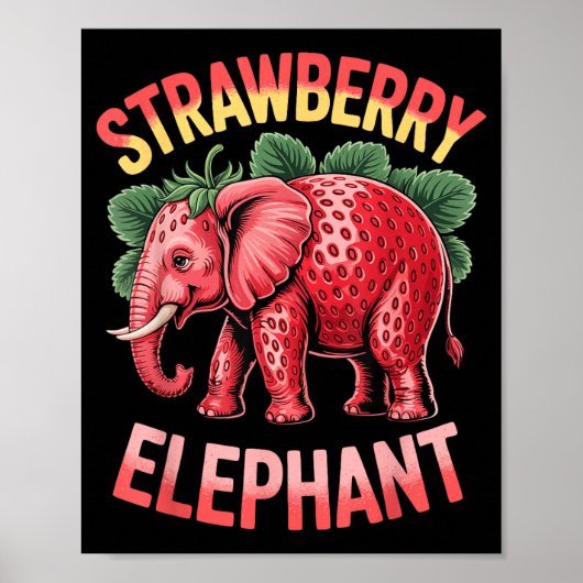Strawberry Elephant Cute Meme Kids Italian Brainro Poster (Voorkant)