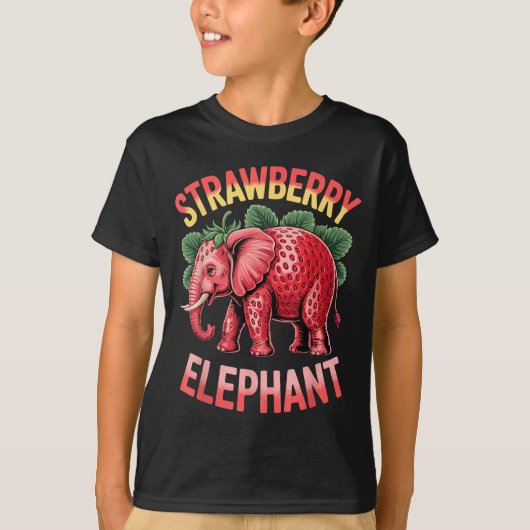 Strawberry Elephant Cute Meme Kids Italian Brainro T-shirt (Voorkant)