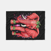 Strawberry Elephant Italian Brain Rot Meme Birthda Fleece Deken (Voorkant (Horizontaal))