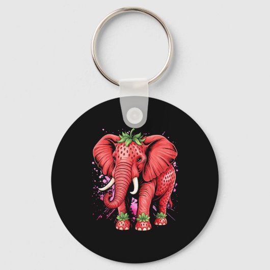 Strawberry Elephant Italian Brain Rot Meme Birthda Sleutelhanger (Voorkant)