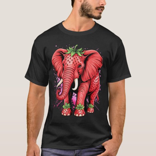 Strawberry Elephant Italian Brain Rot Meme Birthda T-shirt (Voorkant)