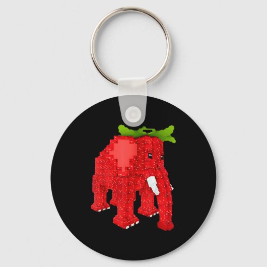 Strawberry Elephant Sleutelhanger (Voorkant)