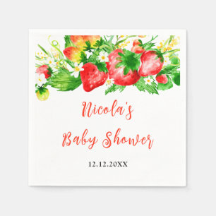 Strawberry en Madeliefjes Baby Shower Servet