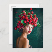 Strawberry en Raspberry Zomer Mode Portret Feestdagenkaart (Voorkant / Achterkant)