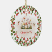 Strawberry enchanted fairy garden birthday  keramisch ornament (Rechts)