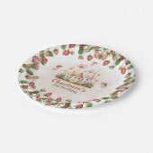 Strawberry enchanted fairy garden birthday  papieren bordje (Gekanteld)