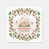 Strawberry enchanted fairy garden birthday  servet (Voorkant)