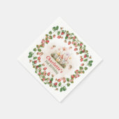 Strawberry enchanted fairy garden birthday  servet (Hoek)