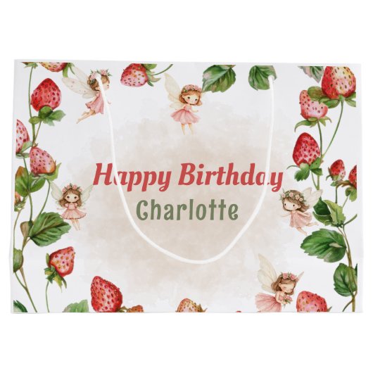 Strawberry enchanted fairy garden  groot cadeauzakje (Achterkant)