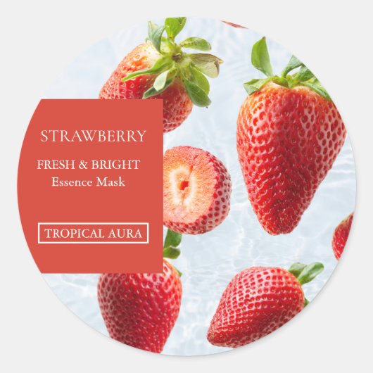 Strawberry Facial Mask Label (Voorkant)