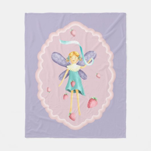 Strawberry Fairy 2 Fleece Blanket Deken (Voorkant)