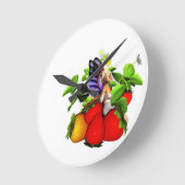 Strawberry Fairy Clock Ronde Klok (Hoek)