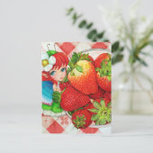 Strawberry Fairy Picnic Art afdrukken Briefkaart (Staand voorkant)