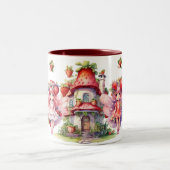 Strawberry Fairy Village Tweekleurige Koffiemok (Center)