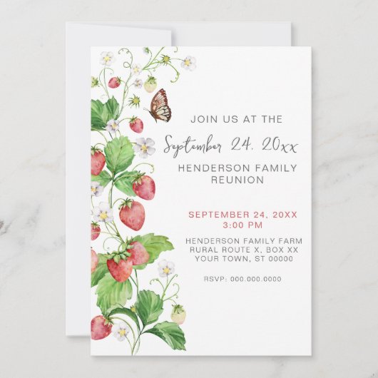 Strawberry Family reünie uitnodiging (Voorkant)