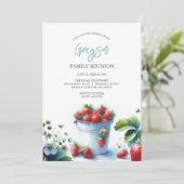  Strawberry Family Reünie Uitnodigingen (Staand voorkant)