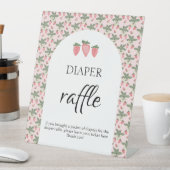 Strawberry Fields Baby shower Luier Raffle Teken Reclamebord Met Voetstuk (Insitu)