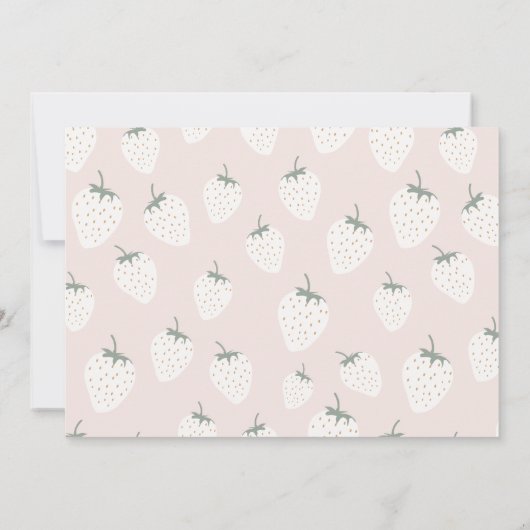 Strawberry Fields Berry First Birthday | Foto Kaart (Achterkant)