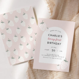 Strawberry Fields Berry First Birthday | Meisje Kaart