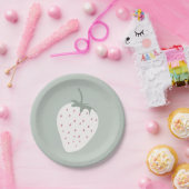 Strawberry Fields Berry First Birthday | Meisje Papieren Bordje (Feest)