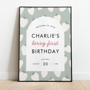 Strawberry Fields Berry First Birthday   Welkom Poster
