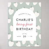 Strawberry Fields Berry First Birthday | Welkom Poster (Voorkant)