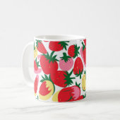 Strawberry Fields Mok – Zacht roze en rood (Voorkant links)