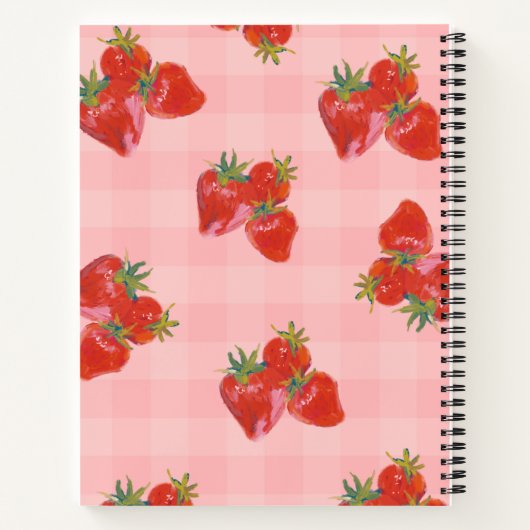 Strawberry Fields Notebook | Cute Fruit Aesthetic Notitieboek (Achterkant)
