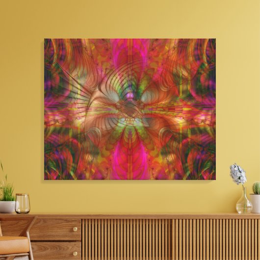 Strawberry Fields Psychedelic Abstract Canvas Afdruk (Insitu (Woonkamer))