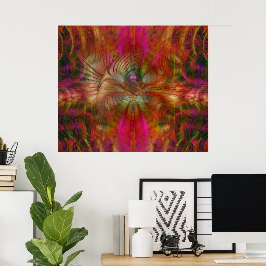 Strawberry Fields Psychedelic Abstract Poster (Thuiskantoor)