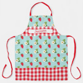 Strawberry Fields Red Gingham Check Personalized Schort (Voorkant)