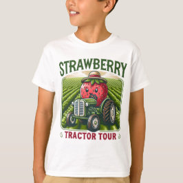 Strawberry Fields Tractor Tour Schattige Boerderij T-shirt